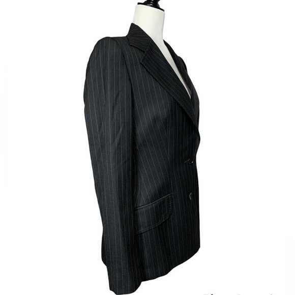 dolce & Gabbana Women pinstripe slim-cut buttoned blazer - Picture 4 of 14